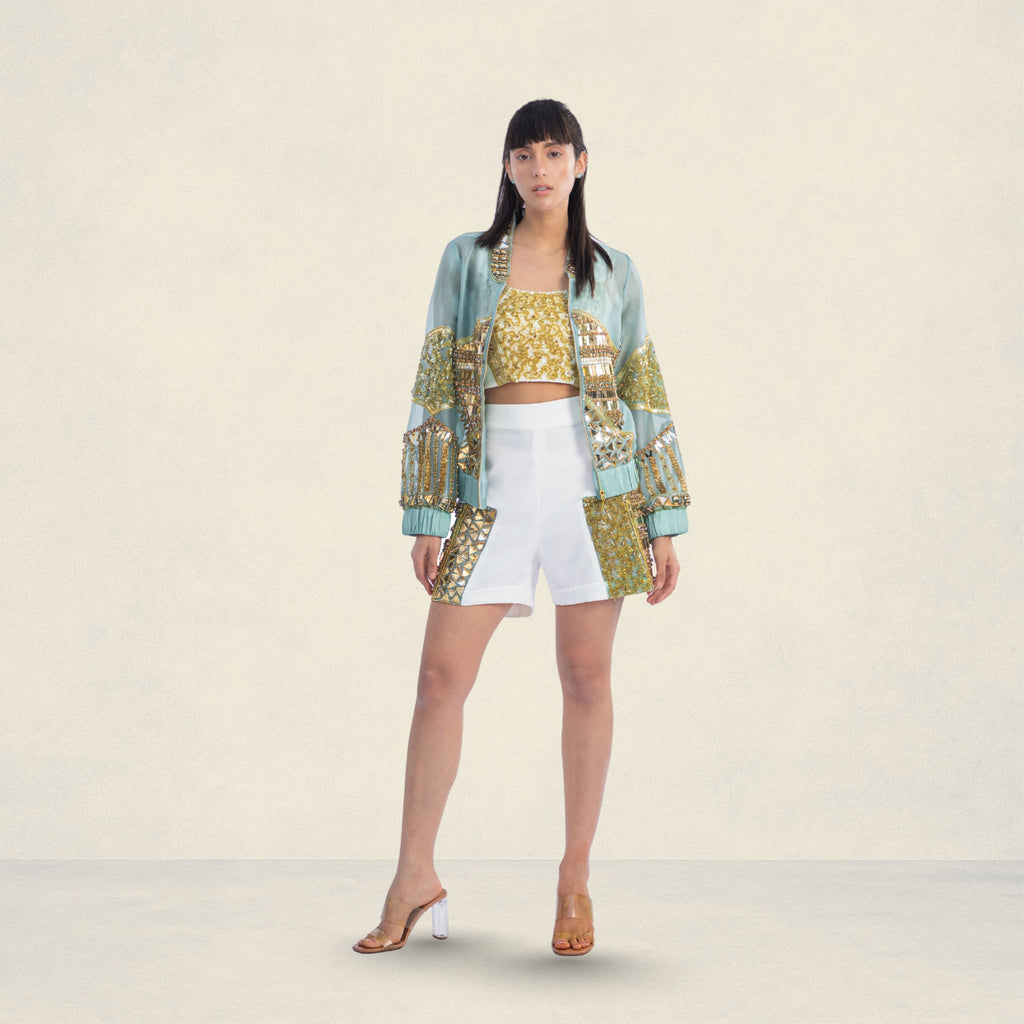 Urban muse Jacket,Shorts & Bralette