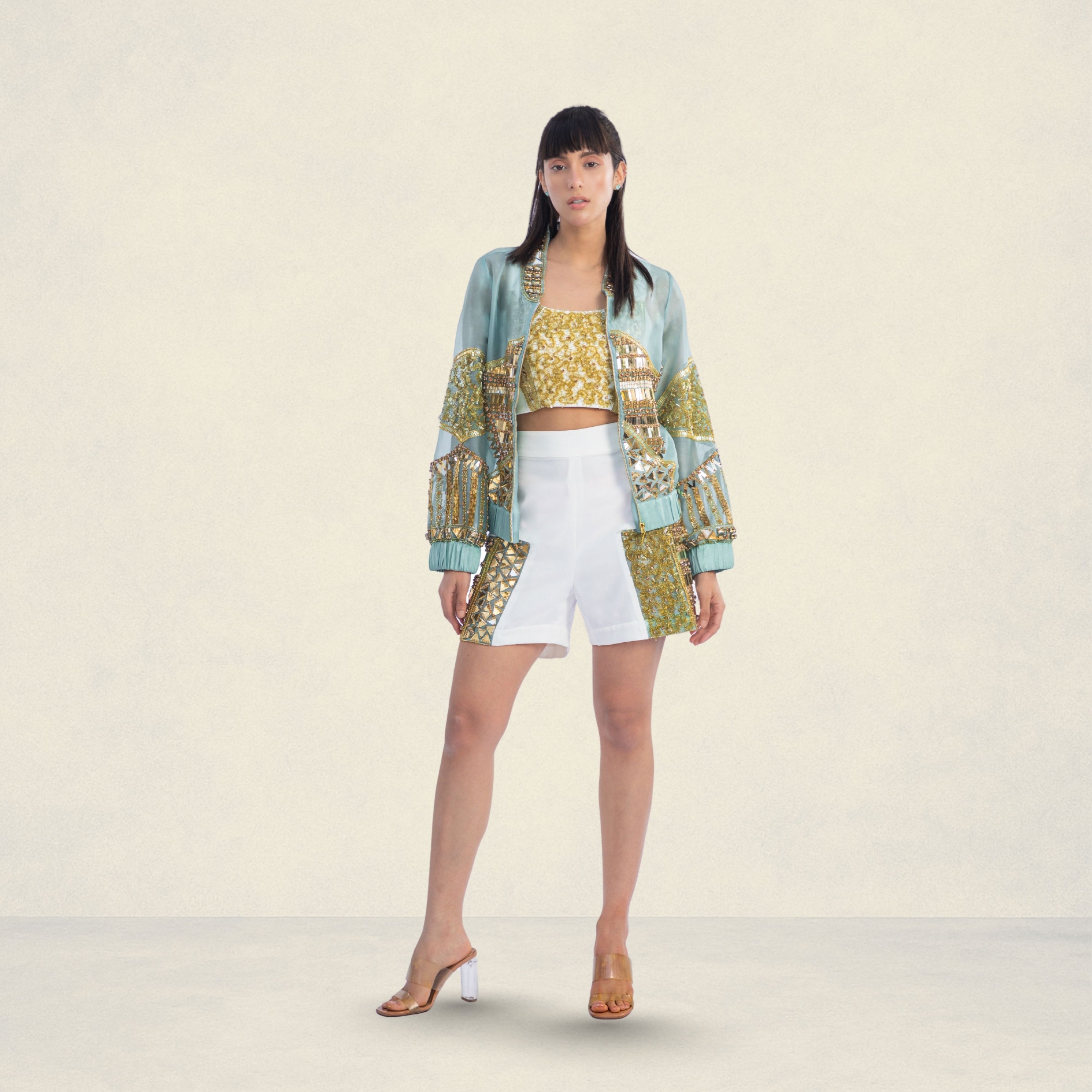 Urban muse Jacket,Shorts & Bralette