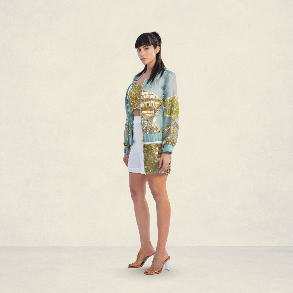 Urban muse Jacket,Shorts & Bralette