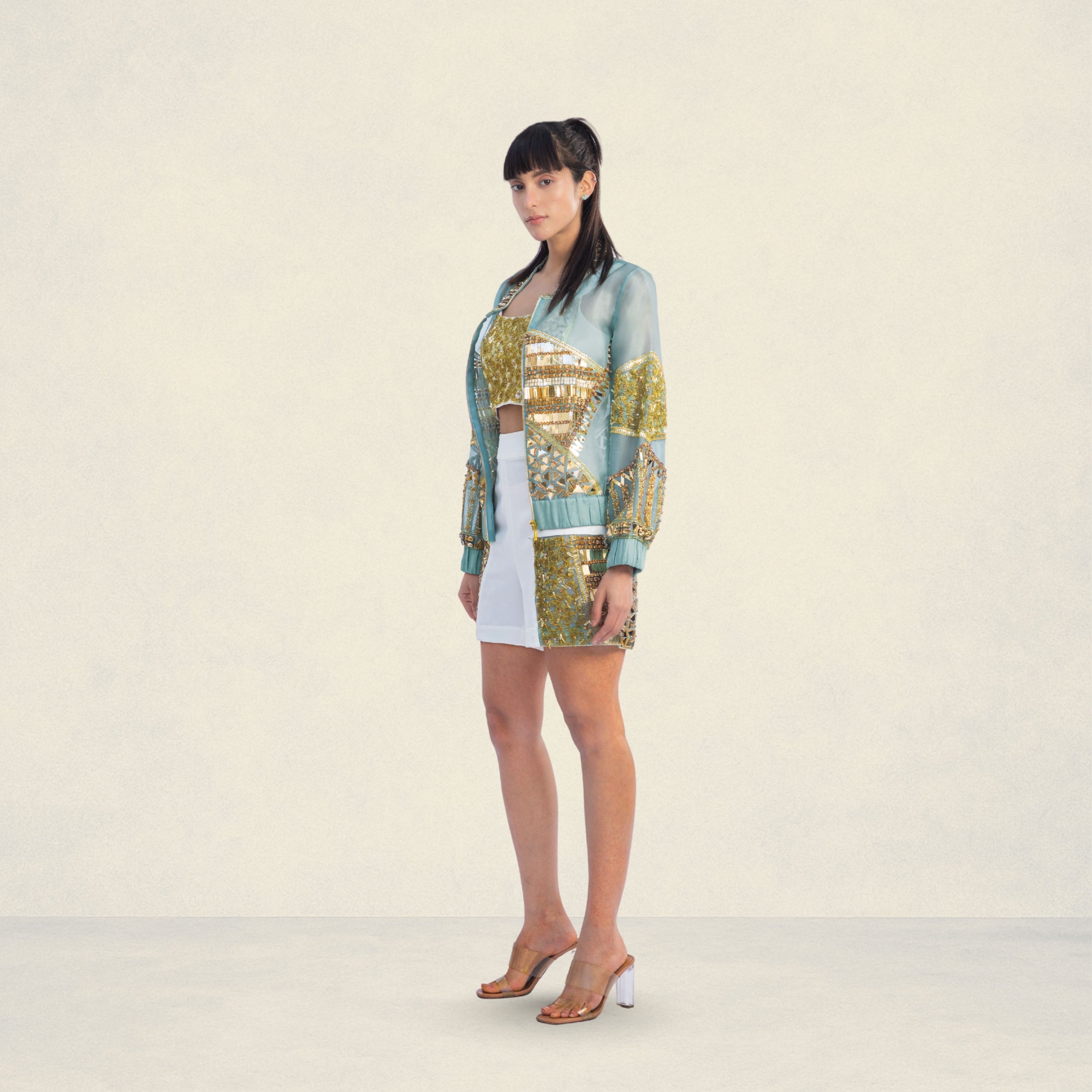 Urban muse Jacket,Shorts & Bralette