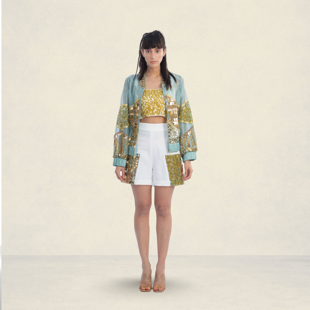 Urban muse Jacket,Shorts & Bralette