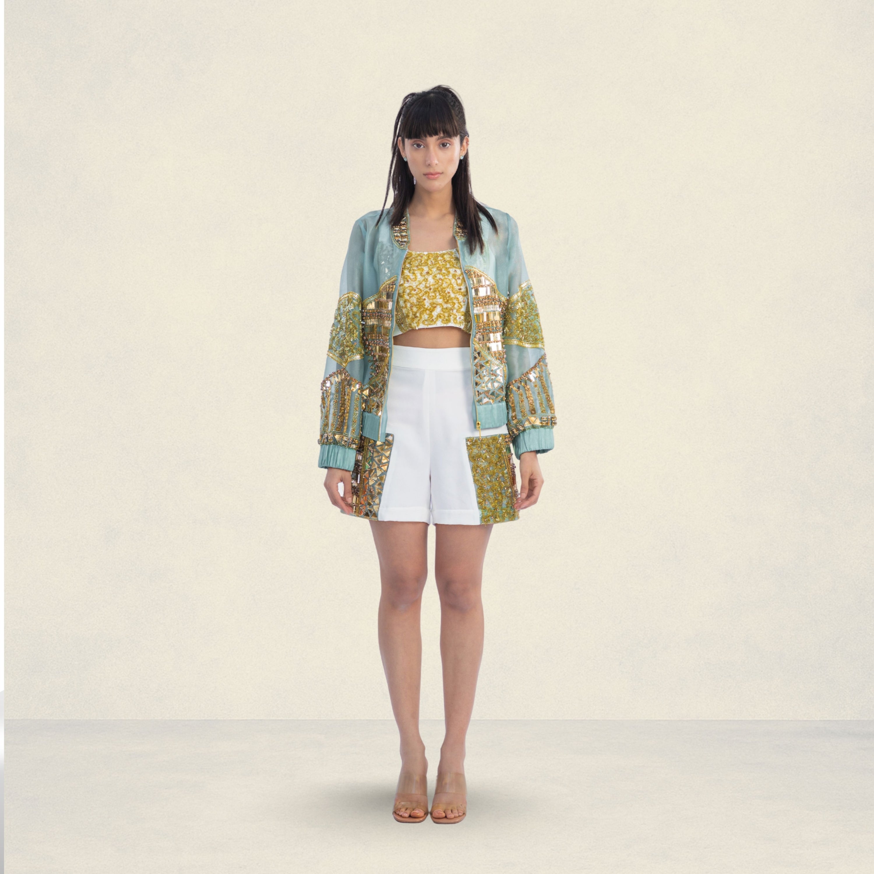 Urban muse Jacket,Shorts & Bralette
